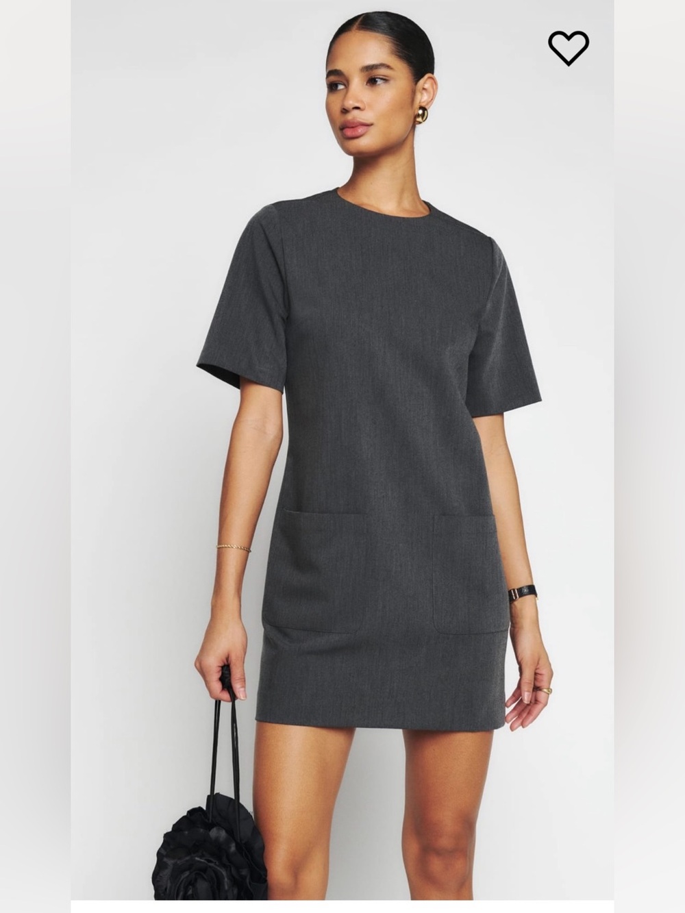 Reformation Finsbury Dress in Grey, NWOT, L